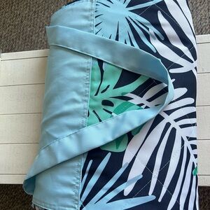 Tropical Blue and Green Quilted Blanket